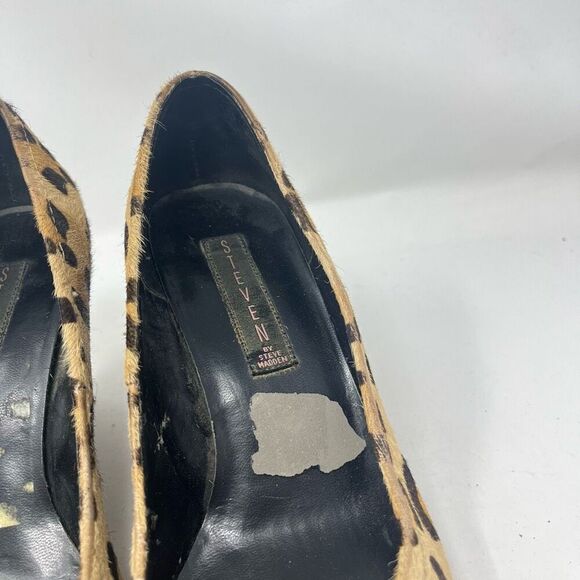Steven by Steve Madden Leopard Note 1 Leather Upper Wedge Heels Size 8.5 - Picture 7 of 8
